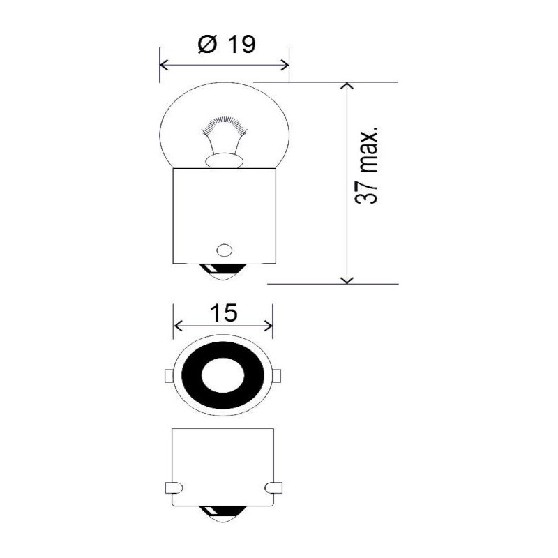 P21W 12V 21W BA15s +50% light P21WSLY