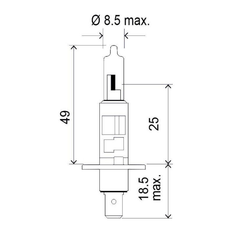 H1 12V 55W P14.5s +130% light H1SLA