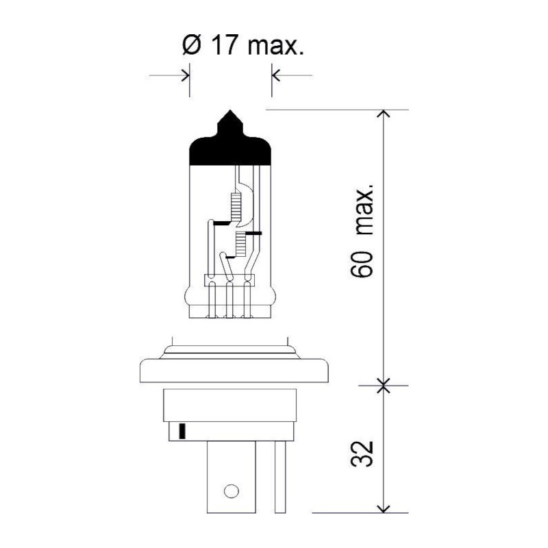 H4 12V 60/55W P43t +60% light H4SLY